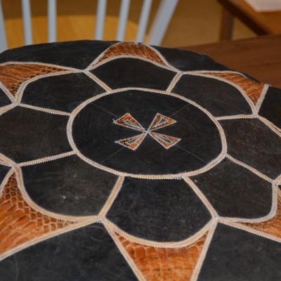Large Leather & Snake Skin Turkish Pillows 22x8
