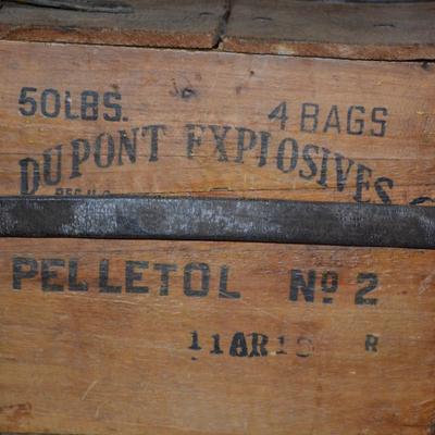 Antique Dupont "Pelletol" Explosives Crate 18x13x10