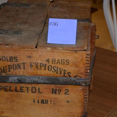 Antique Dupont "Pelletol" Explosives Crate 18x13x10