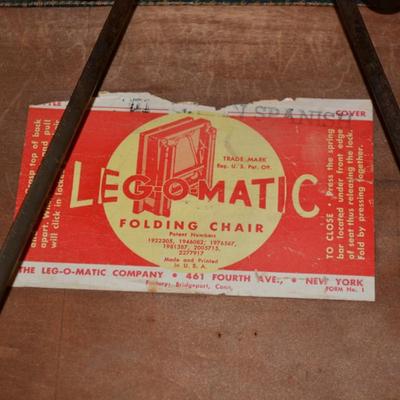 Vintage LEG-O-MATIC Folding Chair 19x16x7