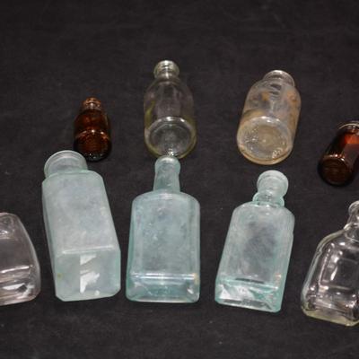 Lot of Vintage Glass Medicine Bottles