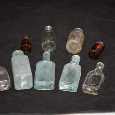 Lot of Vintage Glass Medicine Bottles