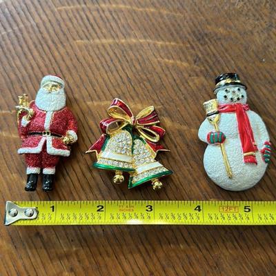 Vintage trio of Holiday Signed Brooches