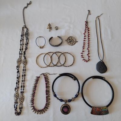 Leather and Pewter Beaded Jewelry (PB2-BBL)