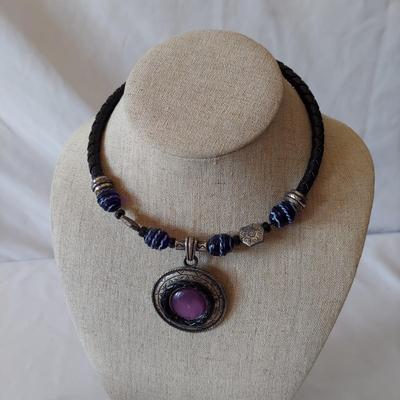 Leather and Pewter Beaded Jewelry (PB2-BBL)