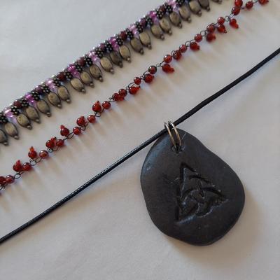 Leather and Pewter Beaded Jewelry (PB2-BBL)