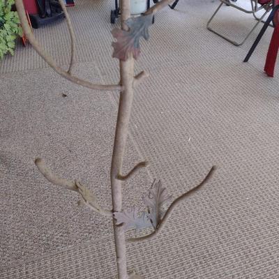 Wrought Metal Tree Branch Post Floor Lamp with Shade