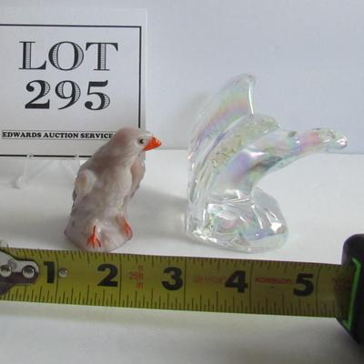 Lot 295:  Boyd Glass Hand Painted Eagle and Carnival Glass Eagle