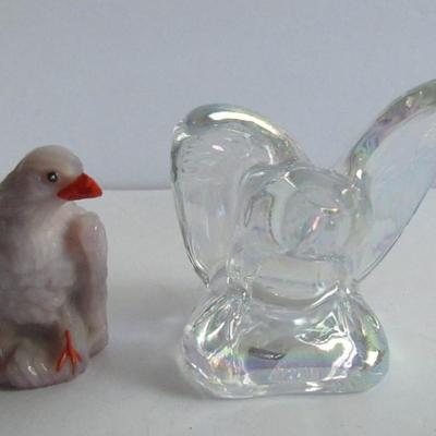 Lot 295:  Boyd Glass Hand Painted Eagle and Carnival Glass Eagle