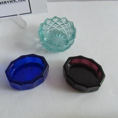 Lot 298:  Three Older Glass Open Salt Dips