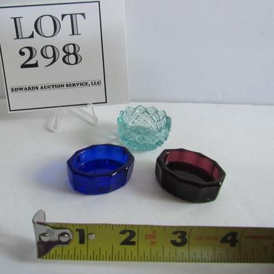 Lot 298:  Three Older Glass Open Salt Dips