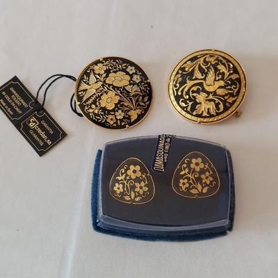 Toledo Damascene 24k Jewelry and 14k Beaded Necklace (PB2-BBL)