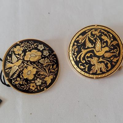 Toledo Damascene 24k Jewelry and 14k Beaded Necklace (PB2-BBL)