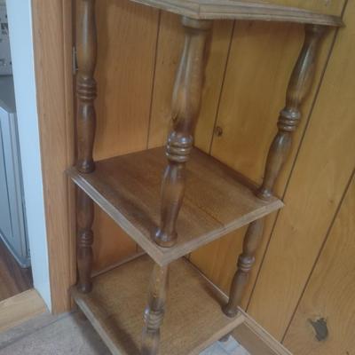 Wood Finish Triple Tier Plant Stand
