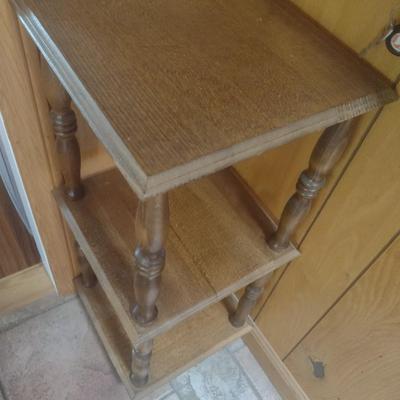 Wood Finish Triple Tier Plant Stand