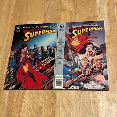 DC COMICS~ Superman ~ 1993 ~ The Death of Superman & World Without A Superman ~ Pair (2)
