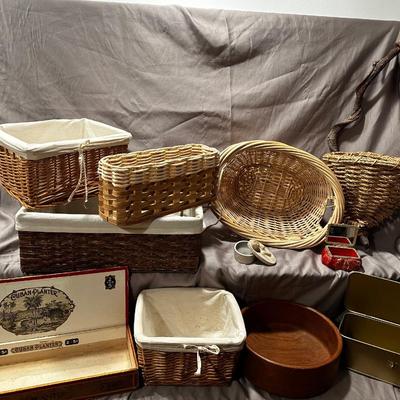 Wood, metal and Wicker Baskets