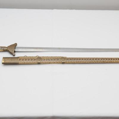 Sword with Rattlesnake Handle and Scabbard