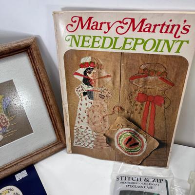 Needlepoint Pictures, Kits, books, thread, Canvas