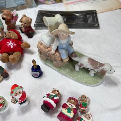 large lot of Collectibles, Precious Moments nativity night light, Cherished teddies, Shadow Box