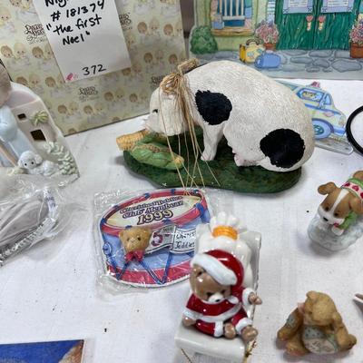 large lot of Collectibles, Precious Moments nativity night light, Cherished teddies, Shadow Box
