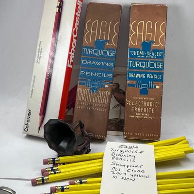 Vintage Boxes of Pencils some new, Victrola pencil sharpener