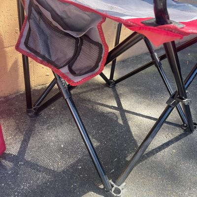 Pair of Outdoor Folding Chairs, Red