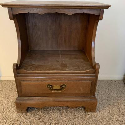 Wooden Nightstand with Drawer