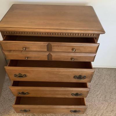 Wooden 4 Chest Dresser with Brass Knobs