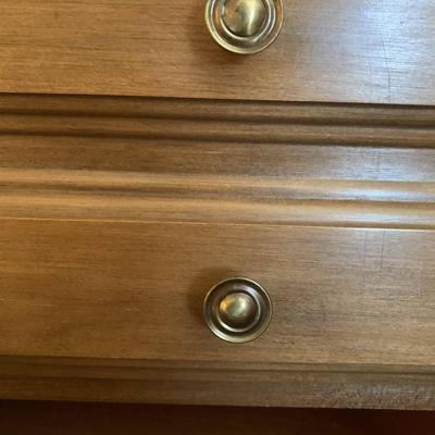Wooden 4 Chest Dresser with Brass Knobs
