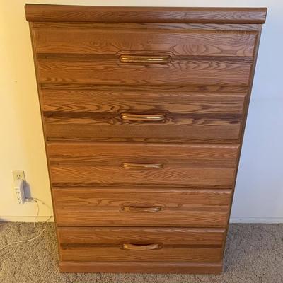 Oak 5 Chest Dresser 