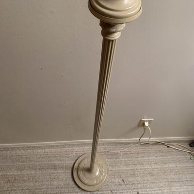 Vintage One Light Torchiere Lamp with Etched Bell Shade