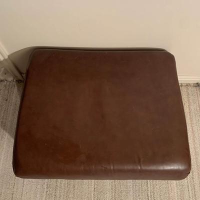 Emerson Brown Leather Ottoman 