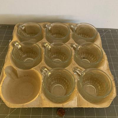 8 Clear Glass Tea Cups