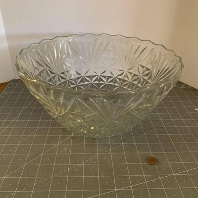 Etched Glass Punch Bowl