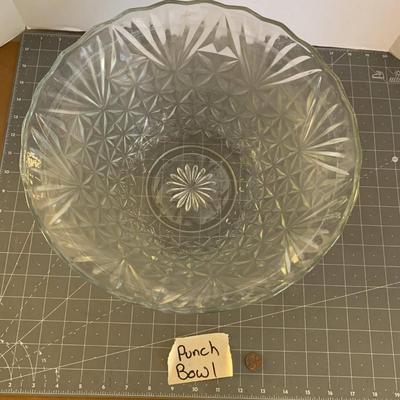 Etched Glass Punch Bowl