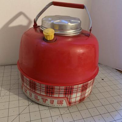 Vintage 50's Metal Kiltie Plaid Water Jug