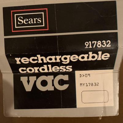 Sears Rechargeable Cordless Vacuum
