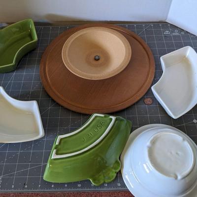 Green & White Serving Tray