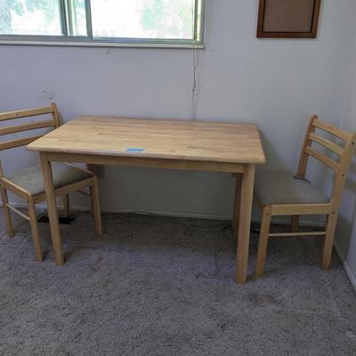 Wood Table with 2 Chairs