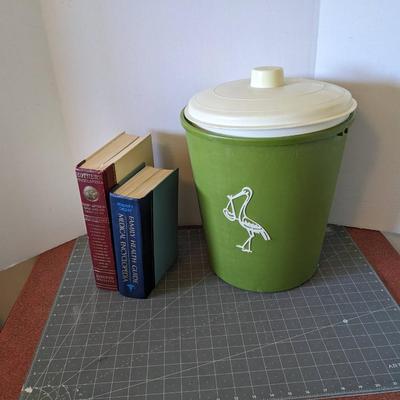 Diaper Trash Can and Encyclopedias