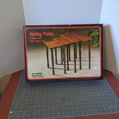 Oak Veneer Nesting Tables