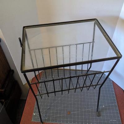 Magazine Rack Glass Table