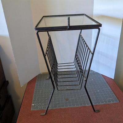 Magazine Rack Glass Table