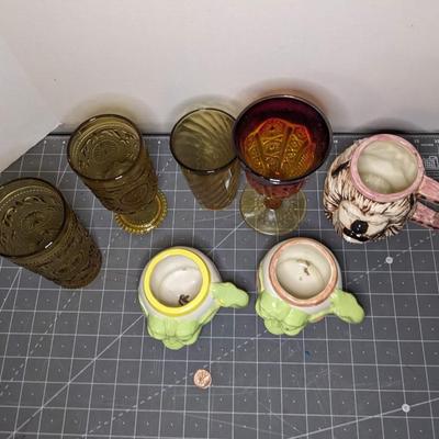 Colored Glass and Mug Bundle