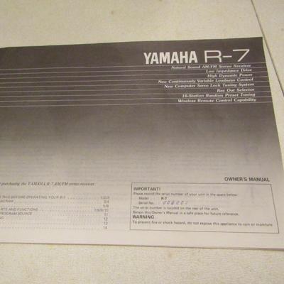 Yamaha Natural Sound Stereo Receiver R-7- No Remote