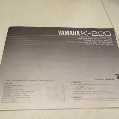 Yamaha Natural Sound Stereo Cassette Deck K-220- No Remote