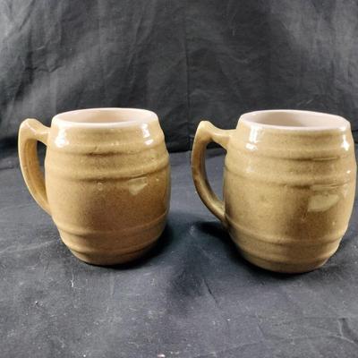 Pair of Uhl Pottery Barrel Mugs