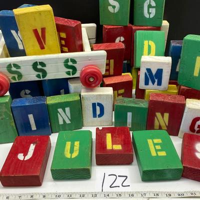 Homemade Blocks with Wagon