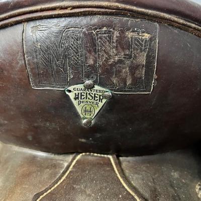 Vintage Leather Western Riding Saddle Heiser Denver